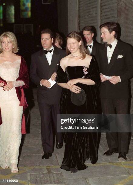 Lord Linley And His Wife, Serena, With His Sister, Lady Sarah Chatto [ Black Dress ] And Her Husband, Daniel Chatto