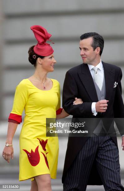 Princess Martha-louise Of Norway With Her Husband Ari Behn At The Spanish Royal Wedding