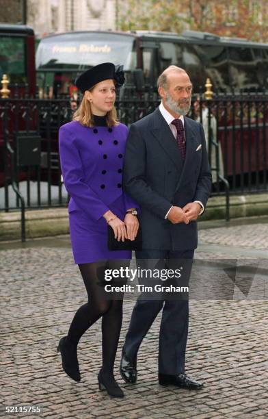 Prince Michael Of Kent With His Daughter Lady Gabriella Arriving At Westminster Abbey For The Thanksgiving Service To Mark The Royal Golden Wedding...