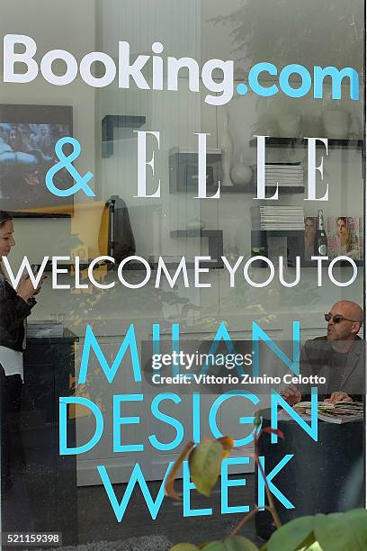 Designer Antonio Marras is interviewed at the Elle.it lounge during the Milan Design Week on April 14, 2016 in Milan, Italy.