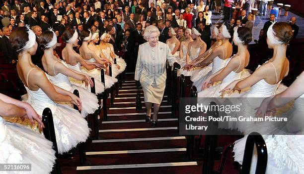 Queen Elizabeth II Visiting The Royal Albert Hall For A Celebration Show To Mark The End Of Restoration Work Which Has Taken 8 Years To Complete.