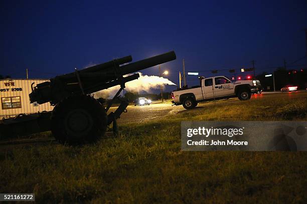 McAllen health inspector sprays a neighborhood for mosquitos early on April 14, 2016 in McAllen, Texas. Health officials, especially in areas along...