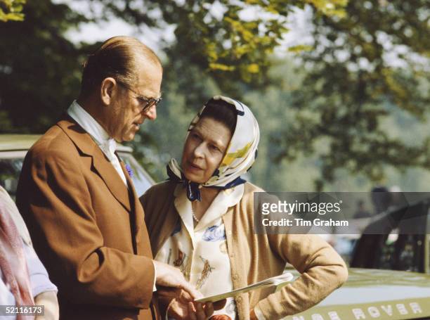 The Queen And Prince Philip Chatting Together During The Royal Windsor Horse Show In The Grounds Of Windsor Castle, May 16, 1982.