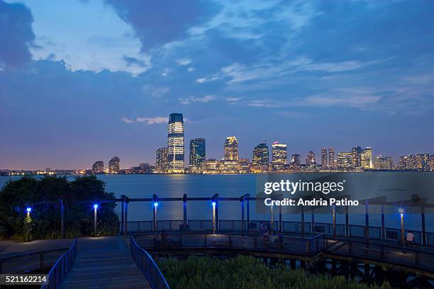 jersey city from south cove park - battery park stock pictures, royalty-free photos & images