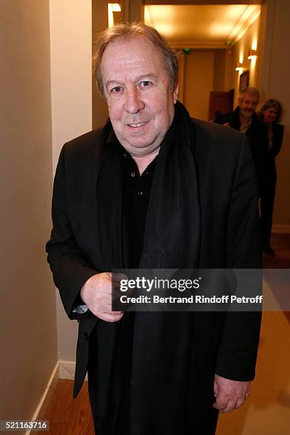 Actor Jean-Michel Dupuis attends the Moliere 2016 - Nominee Luncheon. Held at "Ministere de la Culture" on April 14, 2016 in Paris, France.