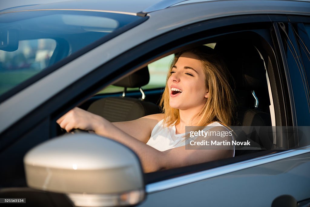 Singing in car
