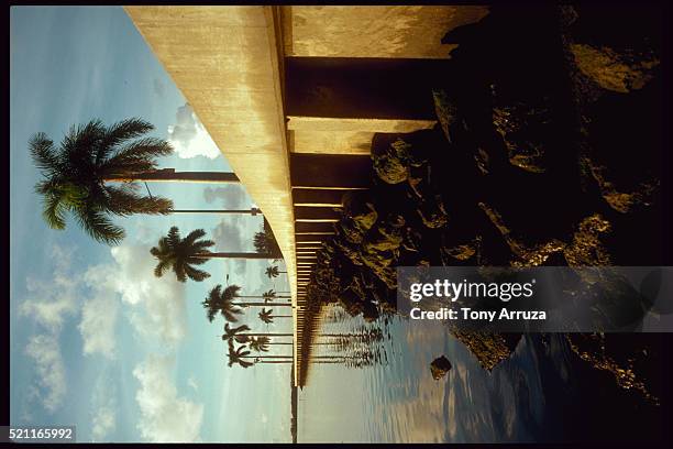 seawall along waterway - west palm beach ストックフォトと画像