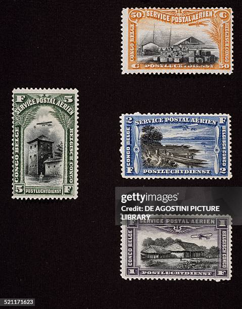 First series of Airmail stamps, 1921. Belgian Congo, 20th century. Congo