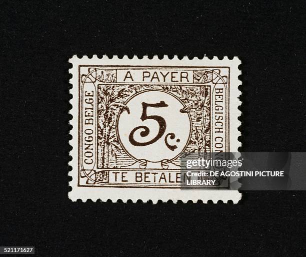 Postage stamp from the First series issued by the Colony, 1923. Belgian Congo, 20th century. Congo