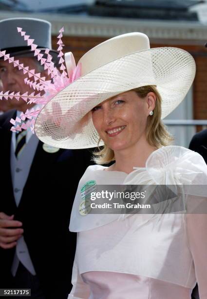 Sophie Countess Of Wessex In Exotic Hat On The Second Day At Royal Ascot Races - The Society Event Of The Year