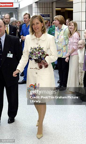 On Her First Day Back At Work After Maternity Leave Sophie, Countess Of Wessex Visits The John Radcliffe Hospital To Open The New Emergency...