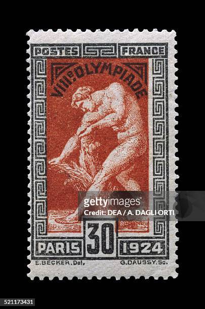 Postage stamp commemorating the 8th Olympic Games in Paris, 1924. France, 20th century. France