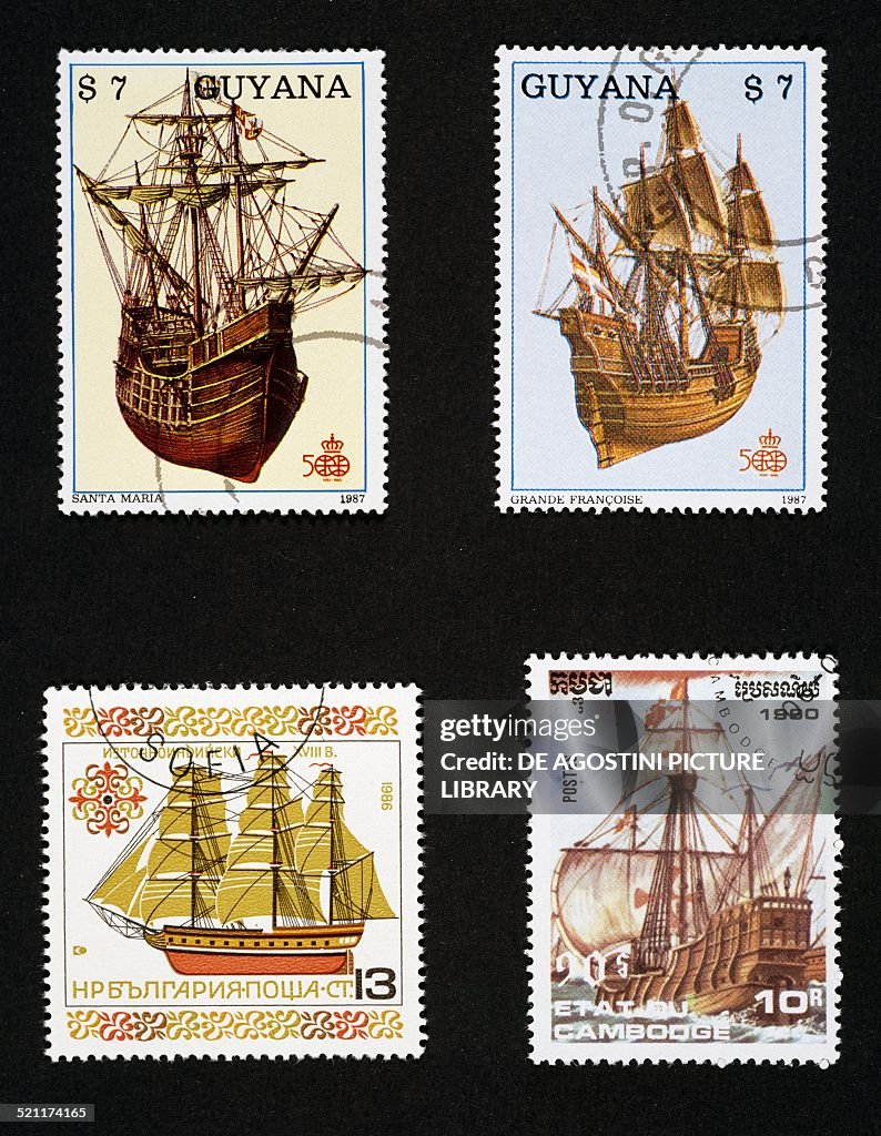 Postage stamps honoring sailing