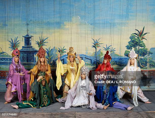 Dancers from Aladdin's Lamp, fairy tale set to music by Eugenio Colla and Danilo Lorenzini, marionettes by Carlo Colla and Sons Marionette Company,...