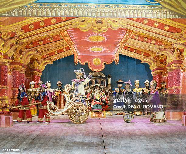 Characters from Aladdin's Lamp, fairy tale set to music by Eugene Colla and Danilo Lorenzini, marionettes by Carlo Colla and Sons Marionette Company,...