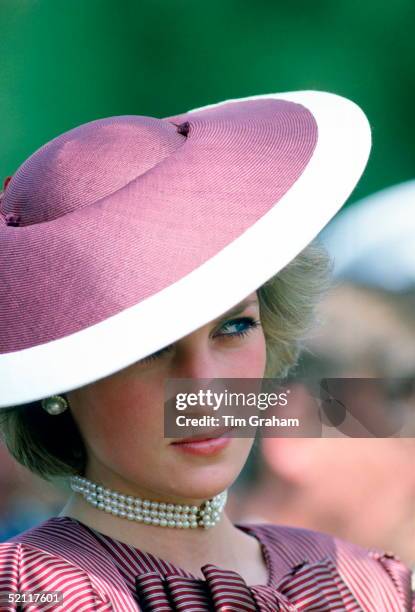 Diana Princess Of Wales Wearing A Flying Saucer Style Hat By Milliner Frederick Fox For A Visit To Anzio In Italy