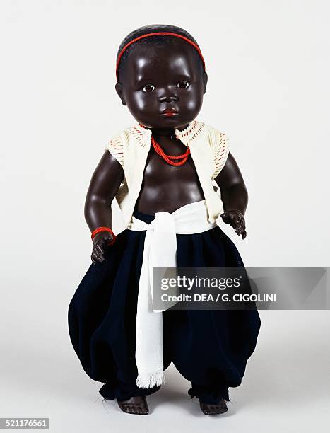 Black Mambi baby doll, made by Rheinische Gummi und Celluloid Fabrik. Germany, 20th century. Germany