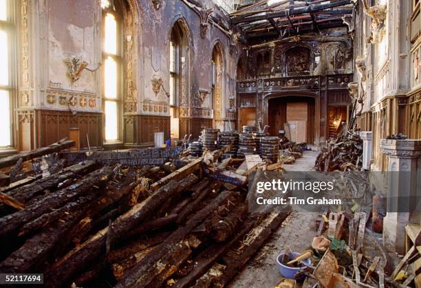 The Inside Of St George's Hall, Windsor Castle, After The Fire.