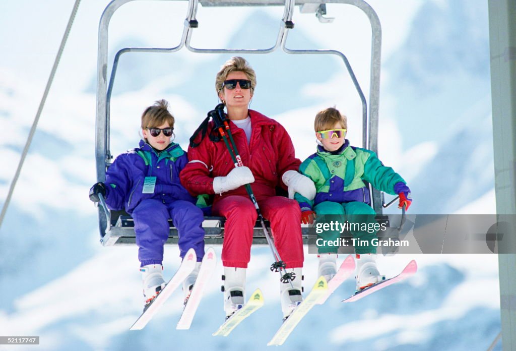 Diana William And Harry Skiing Holiday