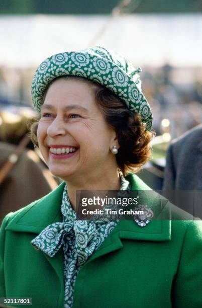 Queen Elizabeth II At The Royal Windsor Horse Show To Present Prizes To The Winners