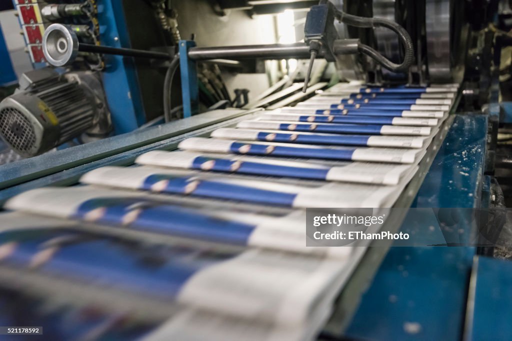 Newspaper production at Tamedia Zurich printing plant