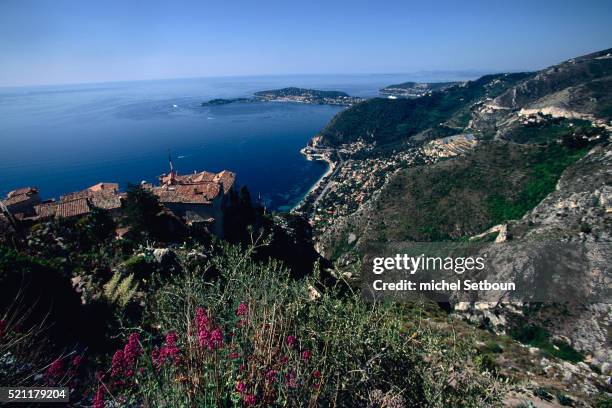 eze on the french riviera - eze village stock pictures, royalty-free photos & images