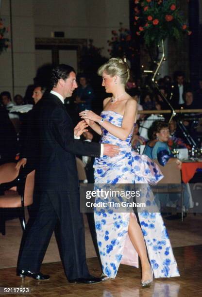 Princess Diana And Prince Charles Leading The Dance At A Bicentennial Dinner-dance In Melbourne, During Their Royal Tour Of Australia. Diana's Dress...