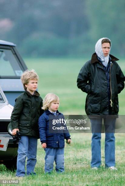 Princess Anne With Her Children, Zara And Peter Phillips At The Windsor Horse Show