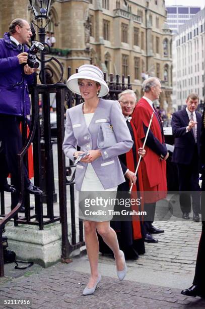 Princess Diana Arriving At Westminster Abbey For The 50th Anniversary Of The Battle Of El-alamein Service