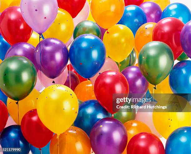 birthday balloons - balloons stock-fotos und bilder