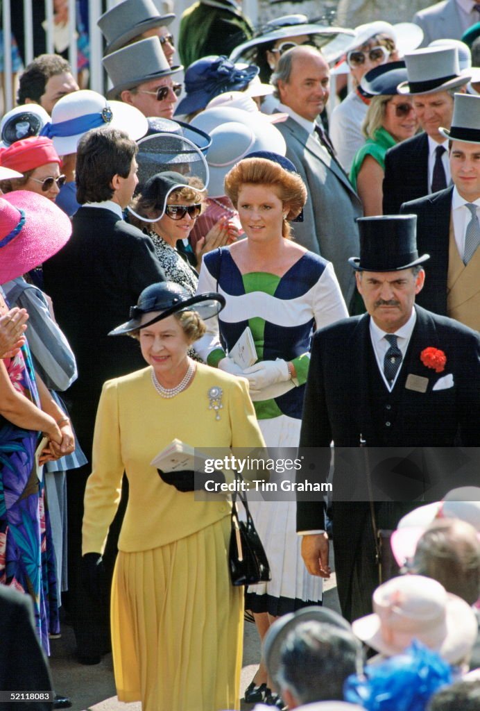 Queen Sarah And Andrew At Ascot Races