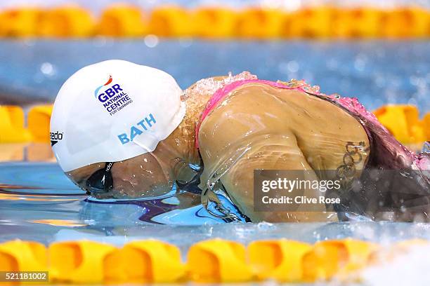 Jemma Lowe of Great Britain in action during the Women's 200m Butterfly Final on day three of the British Swimming Championships at Tollcross...