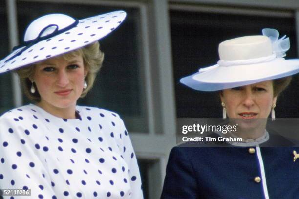 The Princess Of Wales With Princess Anne Watching The Derby In Epsom, Surrey