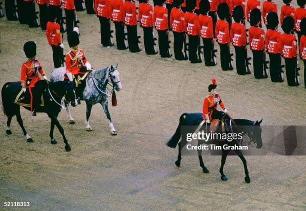 Queen Elizabeth II On Horseguards Parade In London Riding Her Horse 'burmese' During The Traditional Queen's Birthday Parade At Trooping The Colour...