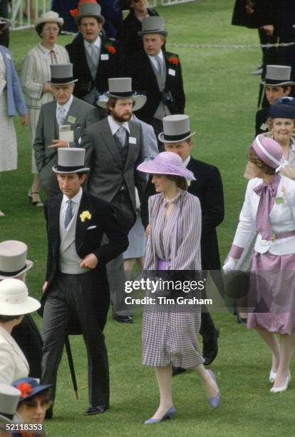 Prince Charles And Lady Diana Spencer On Ladies Day At Ascot Races