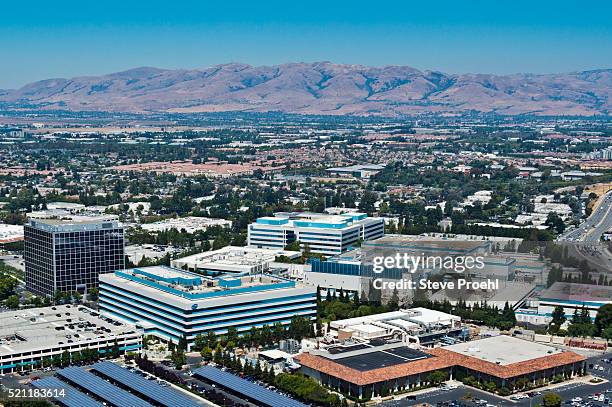 intel santa clara - silicon valley aerial stock pictures, royalty-free photos & images