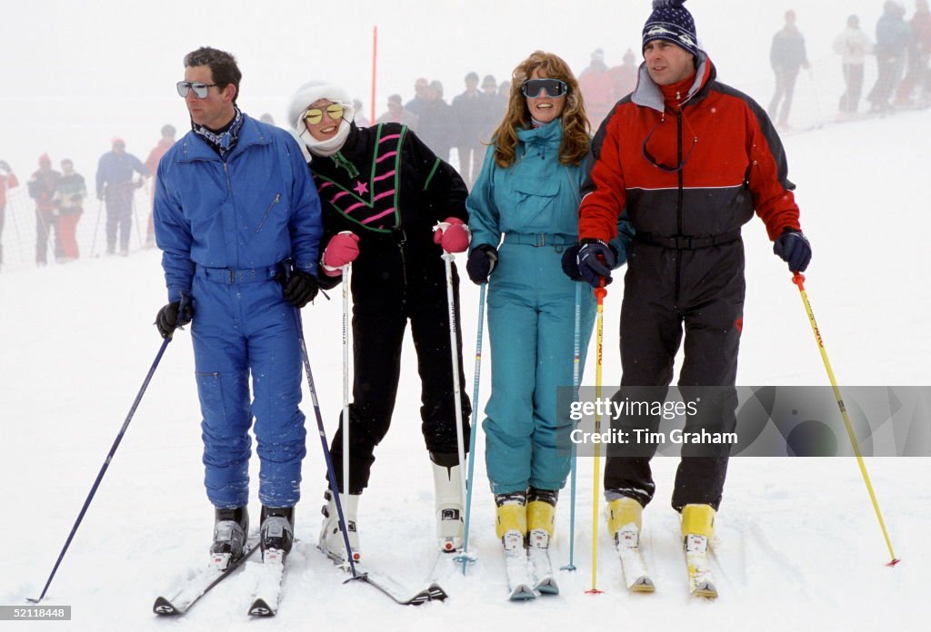 Charles Diana Sarah And Andrew Skiing