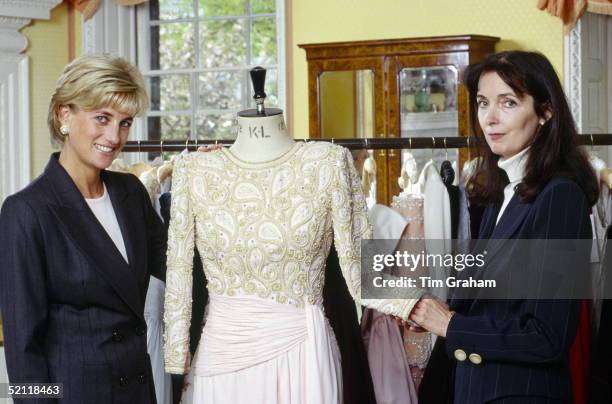 The Princess Of Wales At Home In Kensington Palace With Fashion Designer, Catherine Walker