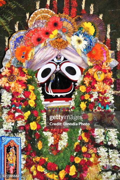 lord jagannath in temple town of jagannath puri in orissa, india - town of the gods stock pictures, royalty-free photos & images
