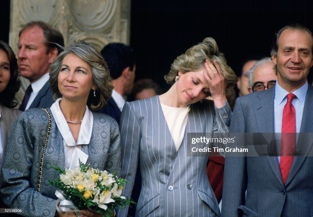 Diana With King And Queen Of Spain