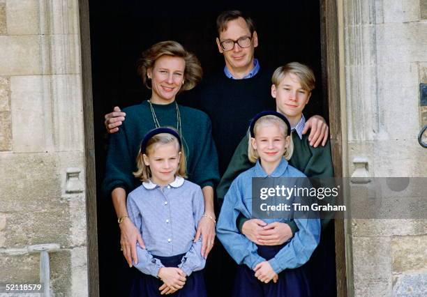 The Duchess Of Gloucester And The Duke Of Gloucester With Their Children Lady Rose Windsor, Lady Davina Windsor And The Earl Of Ulster At Their Home,...