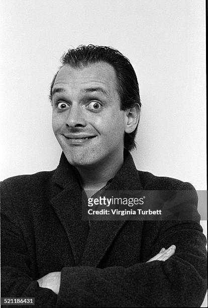 Portrait of actor and comedian Rik Mayall , United Kingdom, 9th October 1984.