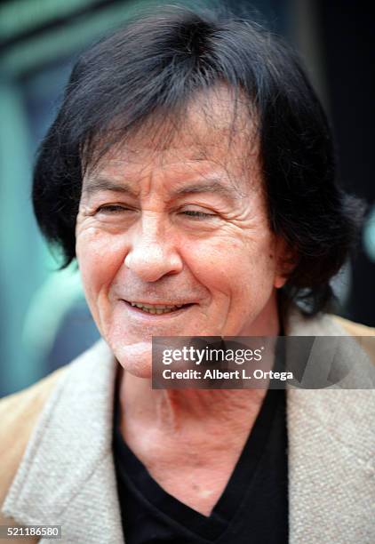 Musician Lee Ving arrives for the Premiere Of A24's "Green Room" held at ArcLight Hollywood on April 13, 2016 in Hollywood, California.