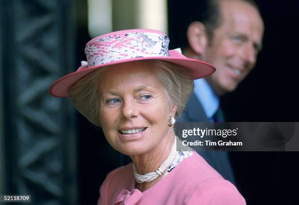 The Duchess Of Kent Visiting St Albans. Behind Her Is Her Husband The Duke Of Kent