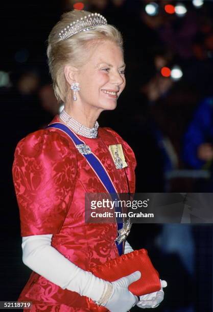 The Duchess Of Kent Attending A Banquet At The Dorchester Hotel In London