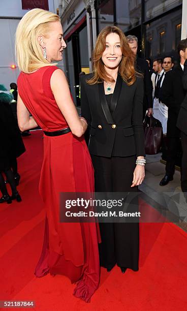 Princess Lilly Zu Sayn Wittgenstein Berleburg, carrying a Bulgari bag and wearing Bulgari jewellery, and Carla Bruni, wearing Bulgari jewellery,...