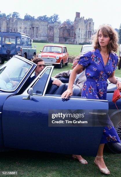 Prince Charles With His Girlfriend, Sabrina Guinness, Arriving At Cowdray Park For A Polo Match.in His Aston Martin Db5 Volante Convertible Sports...