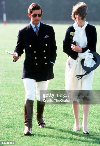 Prince Charles With A Friend At Polo At Smith's Lawn Windsor Circa Late 1970s