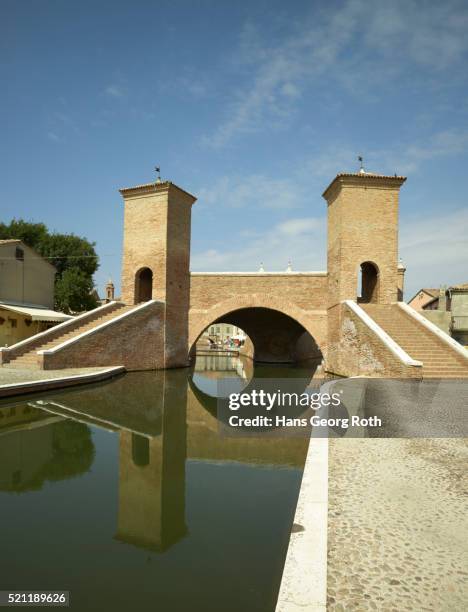 view of the bridge "trepponti" - ferrara stock pictures, royalty-free photos & images
