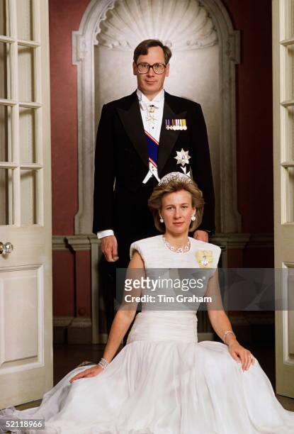 The Duke And Duchess Of Gloucester, Photographed On Their 17th Wedding Anniversary.